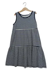 Vorschaubild 1 von Mädchen Sommerkleid Gr. 152 Maritim Gestreift Blau Baumwolle