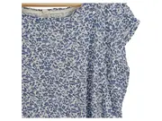 Vorschaubild 3 von Damen T-Shirt Viskose Blumenmuster Kurzarm Blau Gr. 38 M