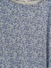 Vorschaubild 2 von Damen T-Shirt Viskose Blumenmuster Kurzarm Blau Gr. 38 M