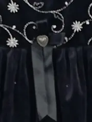 Vorschaubild 4 von Mädchen Festliches Kleid Gr. 104 Schwarz Traditionell Samt Stickerei