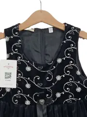 Vorschaubild 2 von Mädchen Festliches Kleid Gr. 104 Schwarz Traditionell Samt Stickerei