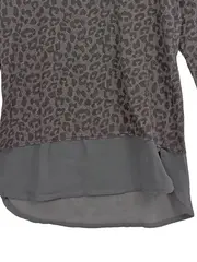 Vorschaubild 3 von Mädchen Langarmshirt Leopardenmuster Gr. 146/152 Grau Chiffon