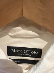 Vorschaubild 2 von Herren Leinenhemd Langarm Weiß Regular Fit Gr. XS