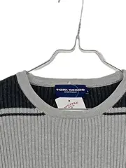 Vorschaubild 3 von Herren Pullover Gr. L Grau Baumwolle Rippstrick Sweater Streifen