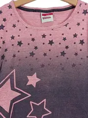 Vorschaubild 4 von Mädchen T-Shirt Gr. 146/152 Rosa Sterne Farbverlauf Kurzarm