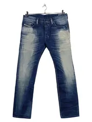 Vorschaubild 1 von Herren Jeans Regular Fit W33 L33 Blau Used Look Denim