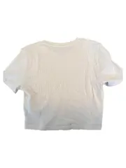 Vorschaubild 2 von Damen Ripp Crop T-Shirt Kurzarm Weiß Gr. 40/L Basic