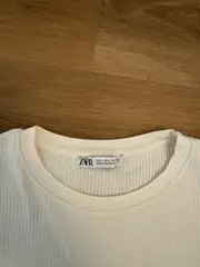 Vorschaubild 3 von Damen Ripp Crop T-Shirt Kurzarm Weiß Gr. 40/L Basic