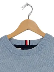Vorschaubild 4 von Pullover Herren Gr. 46/S Blau Baumwolle Strick Rundhals Logo