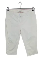 Vorschaubild 3 von Damen Capri Stoffhose Weiß Gr. 40 Baumwolle 3/4 Hose