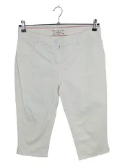 Vorschaubild 1 von Damen Capri Stoffhose Weiß Gr. 40 Baumwolle 3/4 Hose