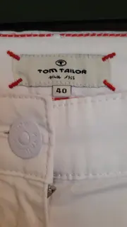 Vorschaubild 5 von Damen Capri Stoffhose Weiß Gr. 40 Baumwolle 3/4 Hose