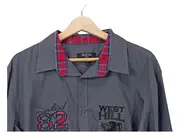 Vorschaubild 2 von Herren Freizeithemd West Hill Langarm Kariert Grau Gr. 52;XL