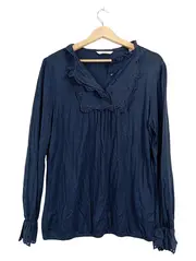 Vorschaubild 1 von TCM Damen Bluse Langarm Spitze Lochstickerei Gr. 40/42 Navy Blau