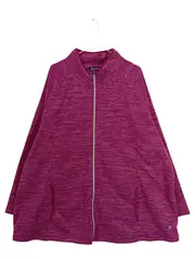 Vorschaubild 1 von Damen Fleecejacke Gr. 54/56 Pink Meliert Reißverschluss