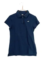 Vorschaubild 1 von Poloshirt Damen Gr. 38 M Blau Stretch Baumwolle Logo Casual Basic