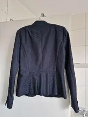 Vorschaubild 2 von Damen Blazer Gr. 38 Schwarz Business Jacquard Punkte Muster