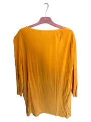 Vorschaubild 2 von Damen Langarmshirt Bluse Gr. 42 XL Gelb Casual Tunika Shirt Basic