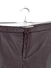 Vorschaubild 2 von Damen Kunstlederhose Braun XS Skinny Lederoptik Hose