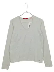 Vorschaubild 1 von Damen Pullover Grau Meliert Baumwolle Gr. 36/S Langarm Basic