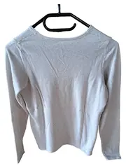 Vorschaubild 2 von Damen Pullover Grau Meliert Baumwolle Gr. 36/S Langarm Basic