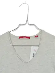 Vorschaubild 3 von Damen Pullover Grau Meliert Baumwolle Gr. 36/S Langarm Basic