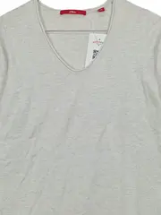 Vorschaubild 5 von Damen Pullover Grau Meliert Baumwolle Gr. 36/S Langarm Basic