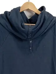 Vorschaubild 2 von Damen Sweatkleid Schalkragen Gr. M Blau Baumwolle Casual