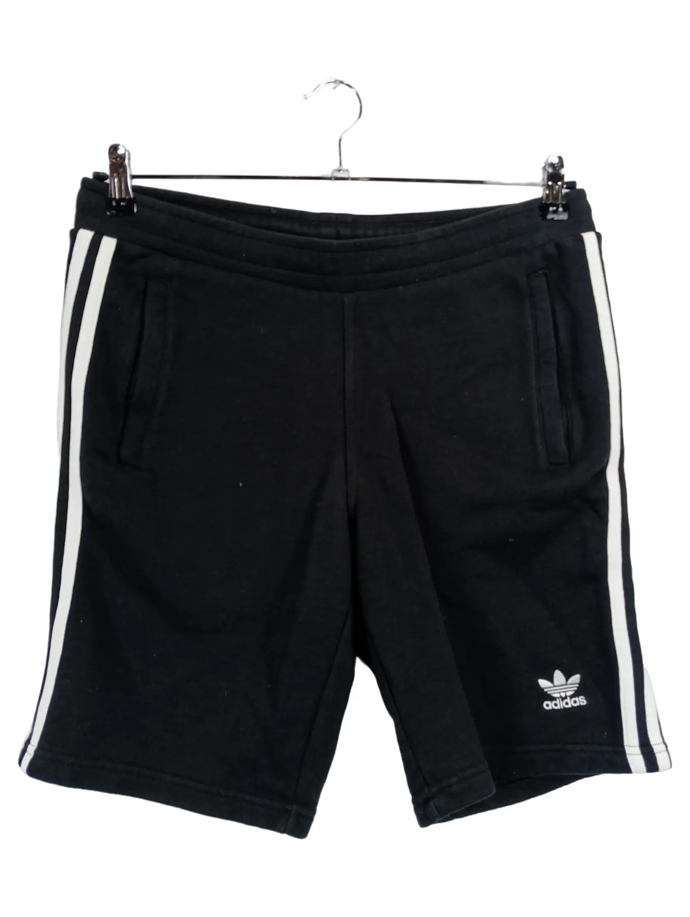 ADIDAS Herren Shorts Kurze Hose Gr. S Schwarz Baumwolle Sport 3-Streifen