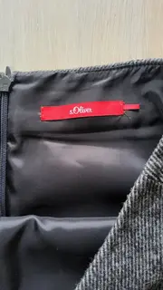 Vorschaubild 3 von A-Linienrock Damen Business Midirock Meliert Grau Gr. 34 XS