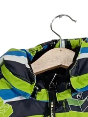 Vorschaubild 2 von Tec Winterjacke Kinder Jacke Gr. 80 Gestreift Kapuze Outdoor Blau Grün