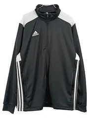 Vorschaubild 1 von Trainingsjacke Herren Sport Polyester Streifen Schwarz Gr. XL