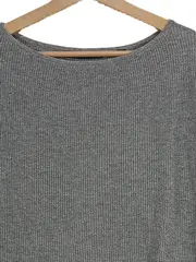 Vorschaubild 3 von Damen Pullover Gr. M 38 Grau Hemdeinsatz Lagenlook Kaschmir Mix Strick