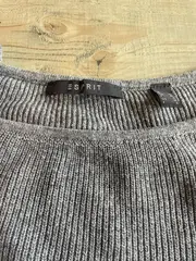 Vorschaubild 5 von Damen Pullover Gr. M 38 Grau Hemdeinsatz Lagenlook Kaschmir Mix Strick