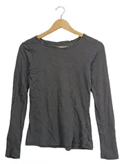 Vorschaubild 1 von Langarmshirt Damen Gr. 36/S Grau Baumwolle Basic Longsleeve Shirt