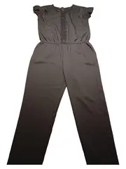 Vorschaubild 2 von TAIFUN Damen Jumpsuit Gr. 42 Schwarz Elegant Spitze Rüschen Overall