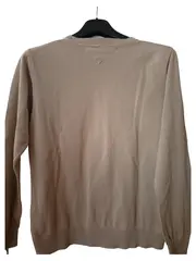Vorschaubild 2 von Pullover Herren V-Ausschnitt Gr. M Beige Baumwolle Basic Logo