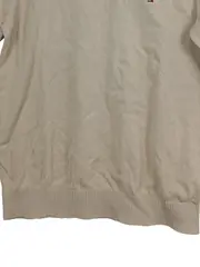 Vorschaubild 5 von Pullover Herren V-Ausschnitt Gr. M Beige Baumwolle Basic Logo