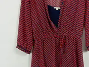 Vorschaubild 3 von Damen Freizeitkleid Gr. 36 Rot Blau Punkte V-Ausschnitt