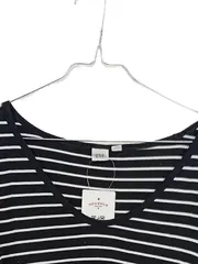 Vorschaubild 3 von Damen Langarmshirt Gr. M (38) Schwarz Gestreift Viskose Casual Basic