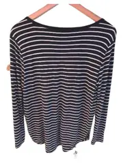 Vorschaubild 4 von Damen Langarmshirt Gr. M (38) Schwarz Gestreift Viskose Casual Basic