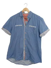 Vorschaubild 1 von Herren Freizeithemd Kurzarm Baumwolle Blau Gr. 50/L