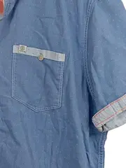 Vorschaubild 2 von Herren Freizeithemd Kurzarm Baumwolle Blau Gr. 50/L
