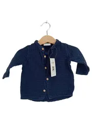 Vorschaubild 1 von Baby Body Gr. 68 Blau Baumwolle Strukturmuster Knopfleiste