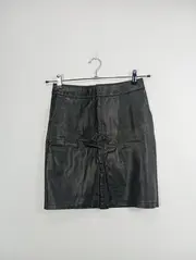 Vorschaubild 2 von Damen Kunstlederrock Rock Minirock Lederoptik Schwarz Gr. 34;XS Modern