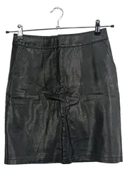 Vorschaubild 1 von Damen Kunstlederrock Rock Minirock Lederoptik Schwarz Gr. 34;XS Modern