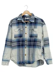 Vorschaubild 1 von Herren Freizeithemd Kariert Blau Langarm Baumwolle Gr. S