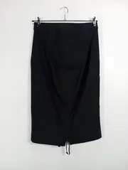 Vorschaubild 2 von Bleistiftrock Damen Business Schwarz Gr. 38 M Viskose Raffungen Midi