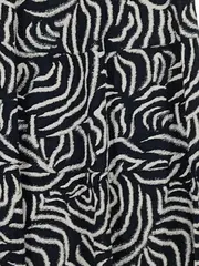 Vorschaubild 2 von Damen Faltenrock Gr. 38 Schwarz Weiß Zebra Animal Print Midi
