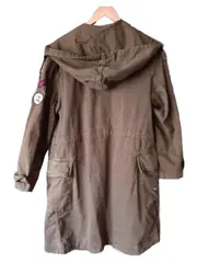 Vorschaubild 2 von Damen Parka Khaki Gr. 34/XS mit Aufnähern Kapuze Casual